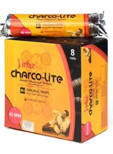 Irfaz 80-Piece Quick Ignite Bakhoor Charcoal Tablets – 40MM